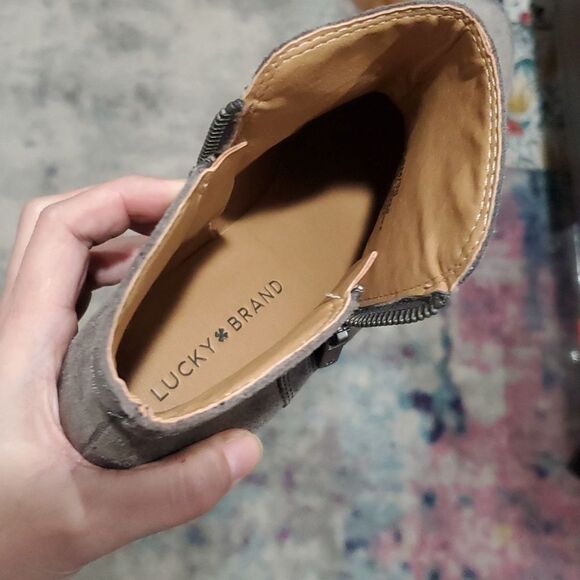 Lucky Brand Breah Leather Boots in Grey Size 8 - Picture 10 of 13